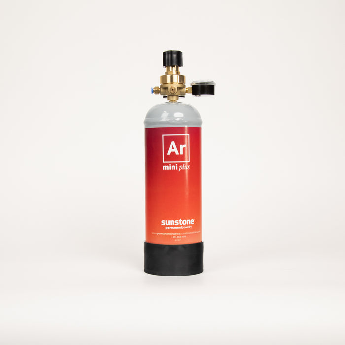 Argon Mini® Plus gas tank with a small argon gas regulator.