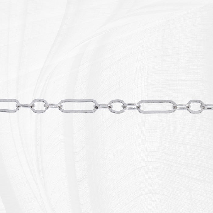 Silver chain on a white background