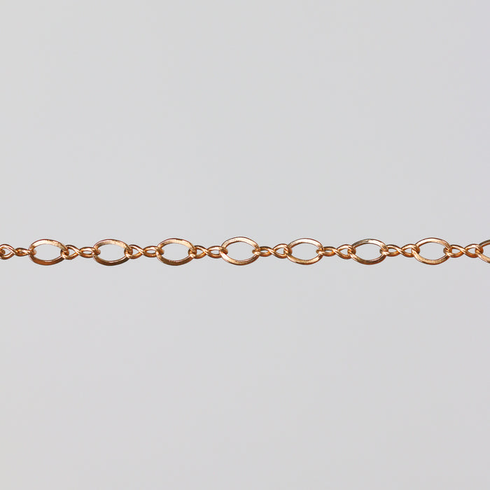 Yellow gold chain with twisted links to look like infinity symbols.