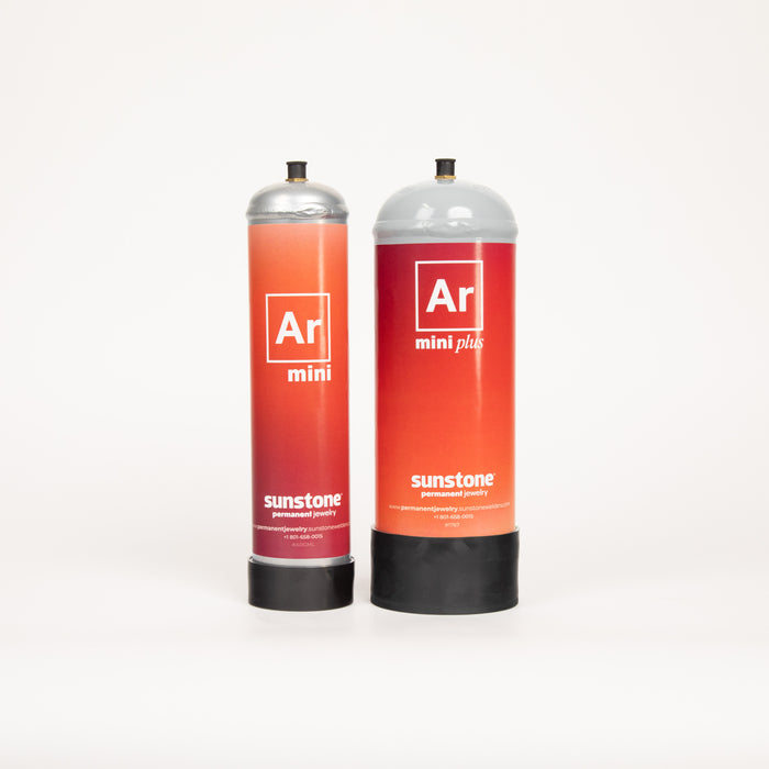 Two sunstone permanent jewelry products with Ar mini branding on a white background