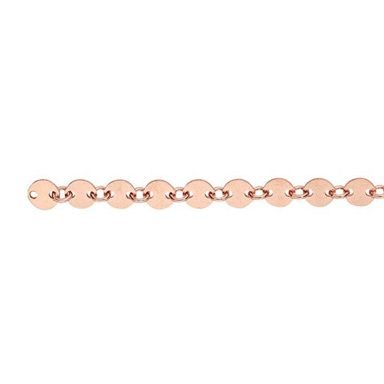 Shaylee Permanent Jewelry Chain, Disk Design, Small Round Links, Available in Gold Filled and Silver