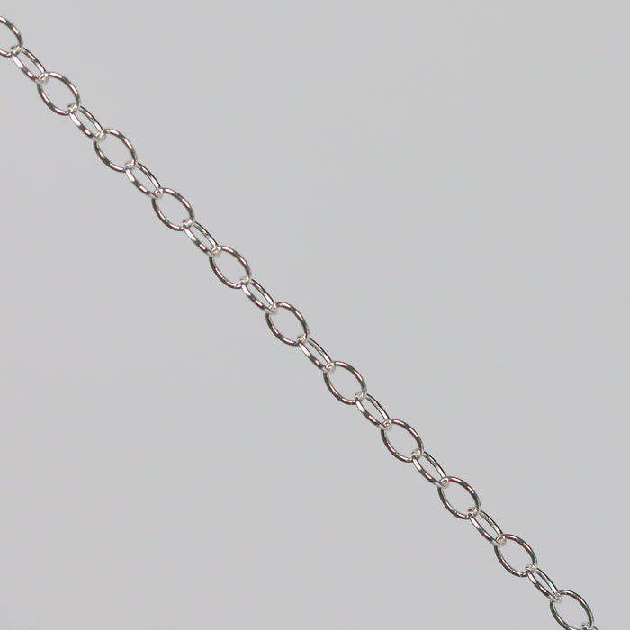 Practice silver chain on a light gray background
