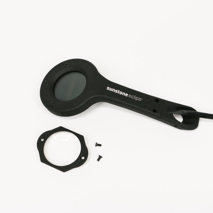 Some of the components of the Sunstone eclips™ being shown on a table for customers to see what's part of the product.