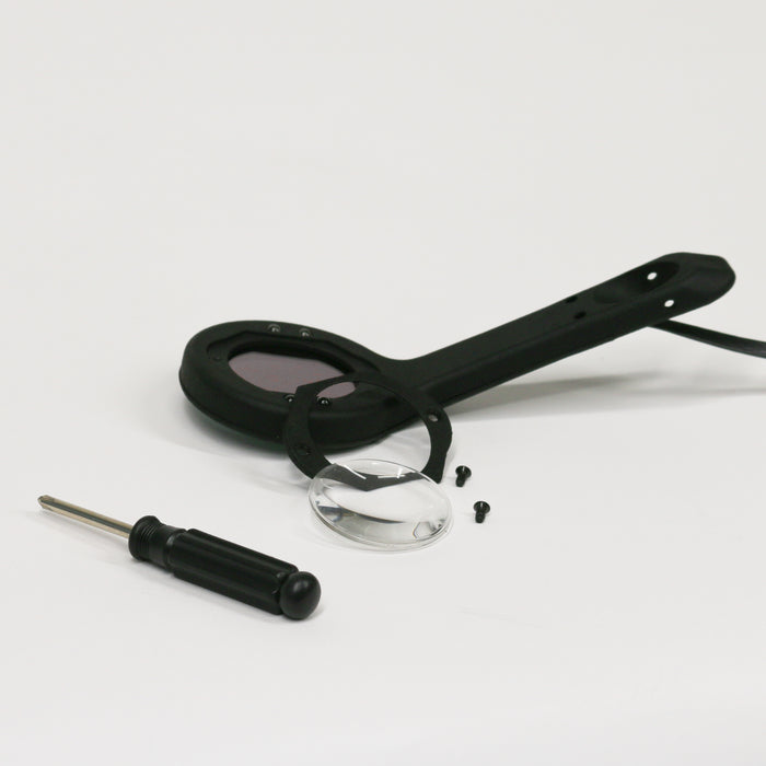 See the removable 4X magnification lens for the eclips permanent jewelry welder safety optics.