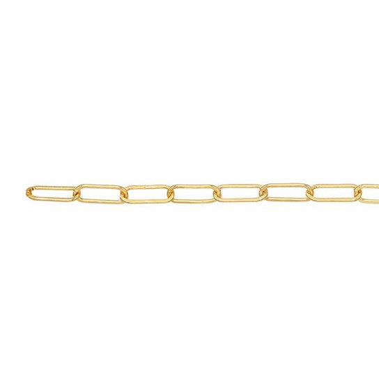Closeup of a Rolo Link Cable chain for permanent jewelry