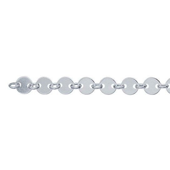 Shaylee Permanent Jewelry Chain, Disk Design, Small Round Links, Available in Gold Filled and Silver