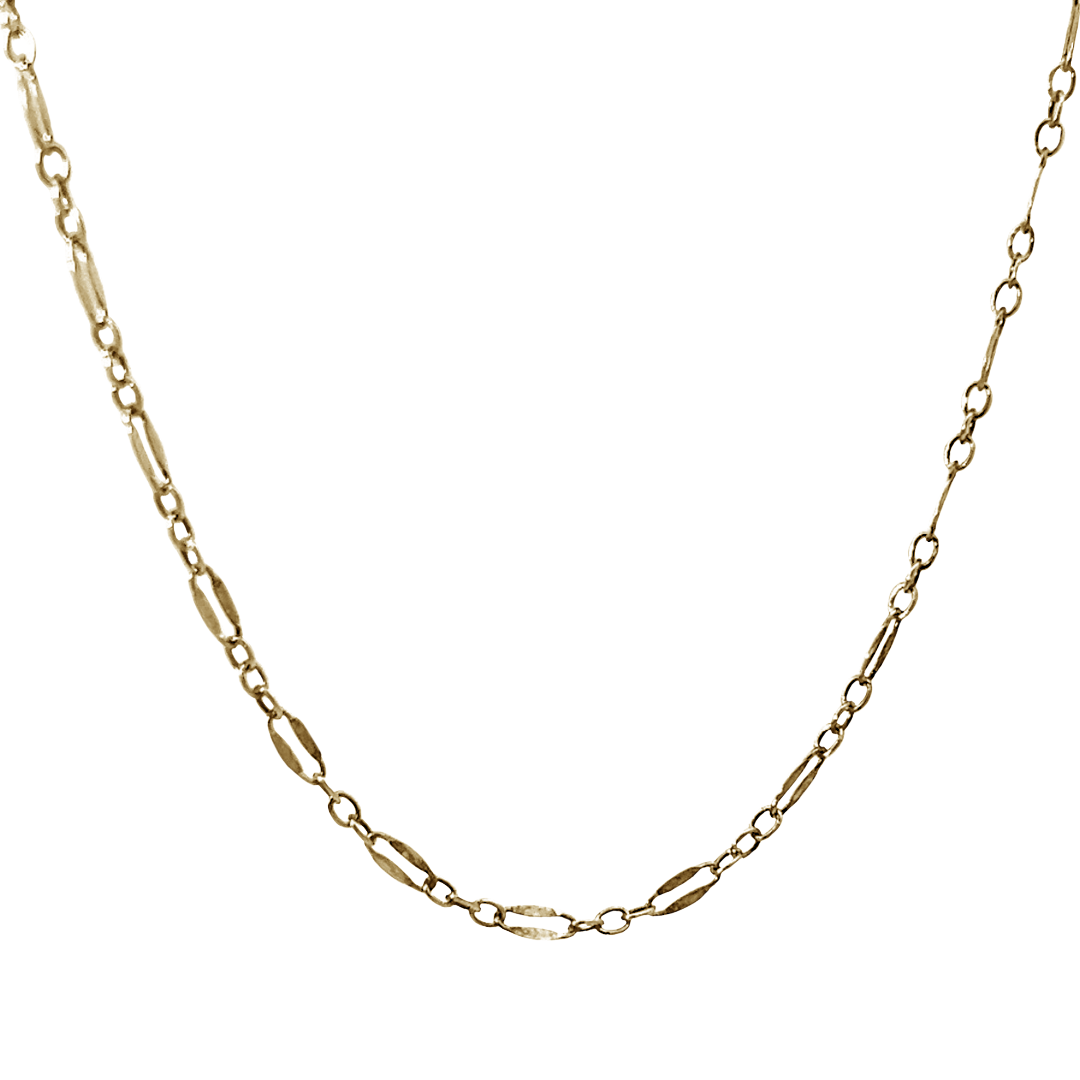 The Bryce Permanent Jewelry Chain: A Unique Oval Long & Short Chain with Contrasting Links