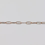 Rose gold filled flat oval paperclip chain for fine jewelry