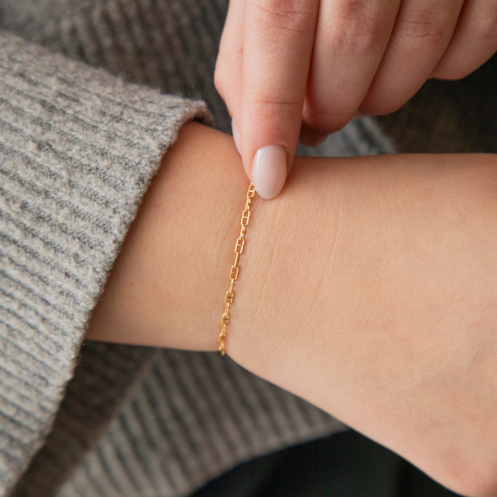 Karla Permanent Jewelry Chain, Mariner Links, Available in Yellow Gold-Filled