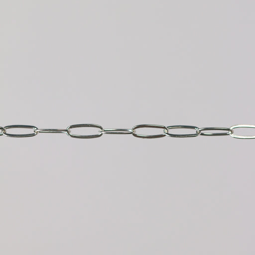 .925 SS (Sterling Silver) fine jewelry chain in a paperclip design.