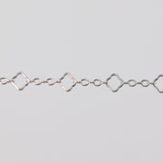 Sterling silver clover chain for permanent jewelry making and welding zoomed in.
