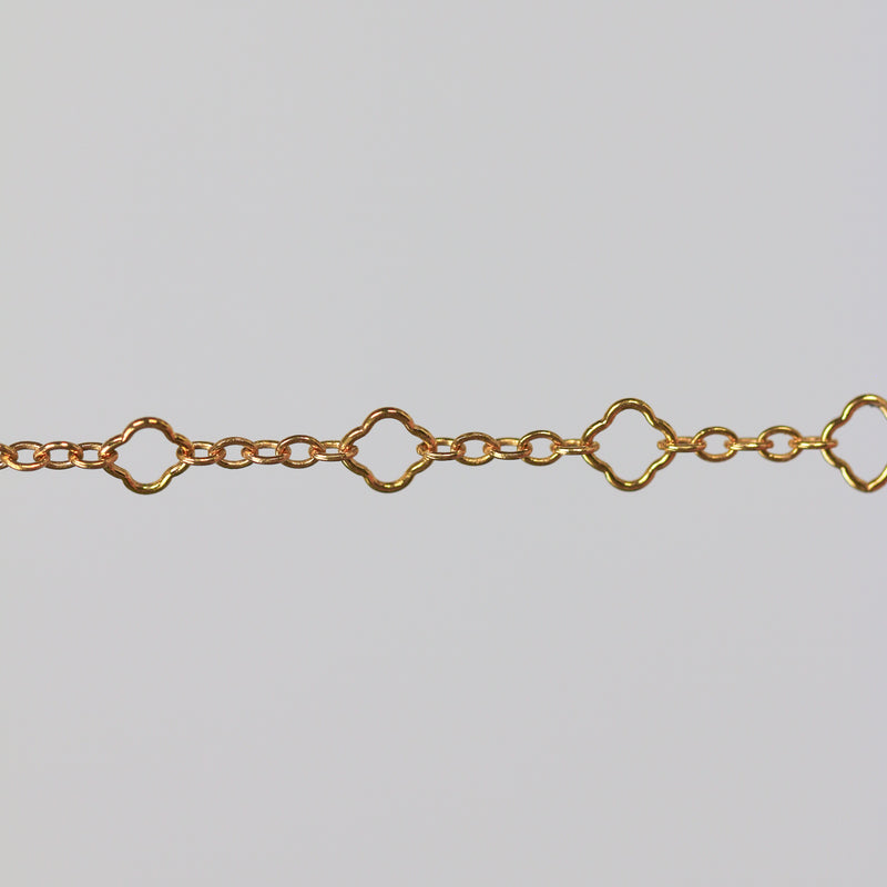 Gold Clover Chain on a Gray Background