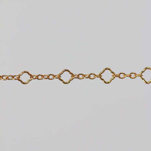 Gold Clover Chain on a Gray Background