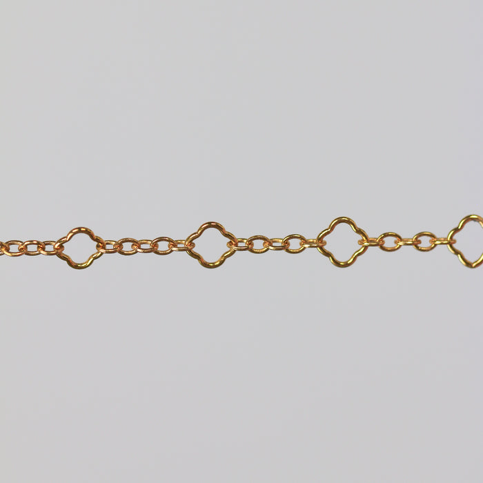 Gold Clover Chain on a Gray Background