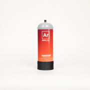 A small tank of compressed argon gas for welding permanent jewelry