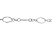 A sterling silver chain with a pattern of oval links, featuring one large link and three smaller links, creating a contrast in sizes.