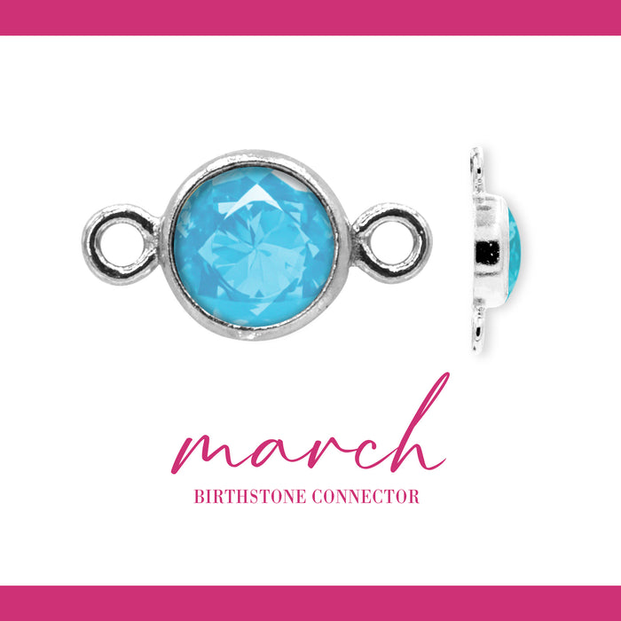 Birthstone Connectors | 4mm | .925 Sterling Silver