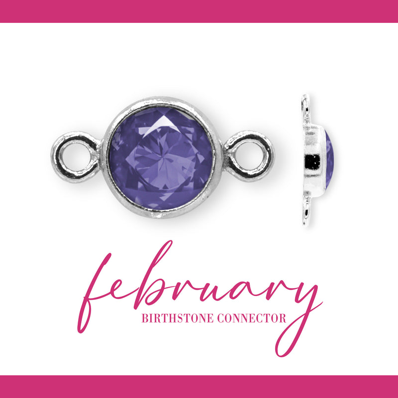 Birthstone Connectors | 4mm | .925 Sterling Silver