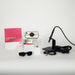 Collection of electronic components and accessories on a white background