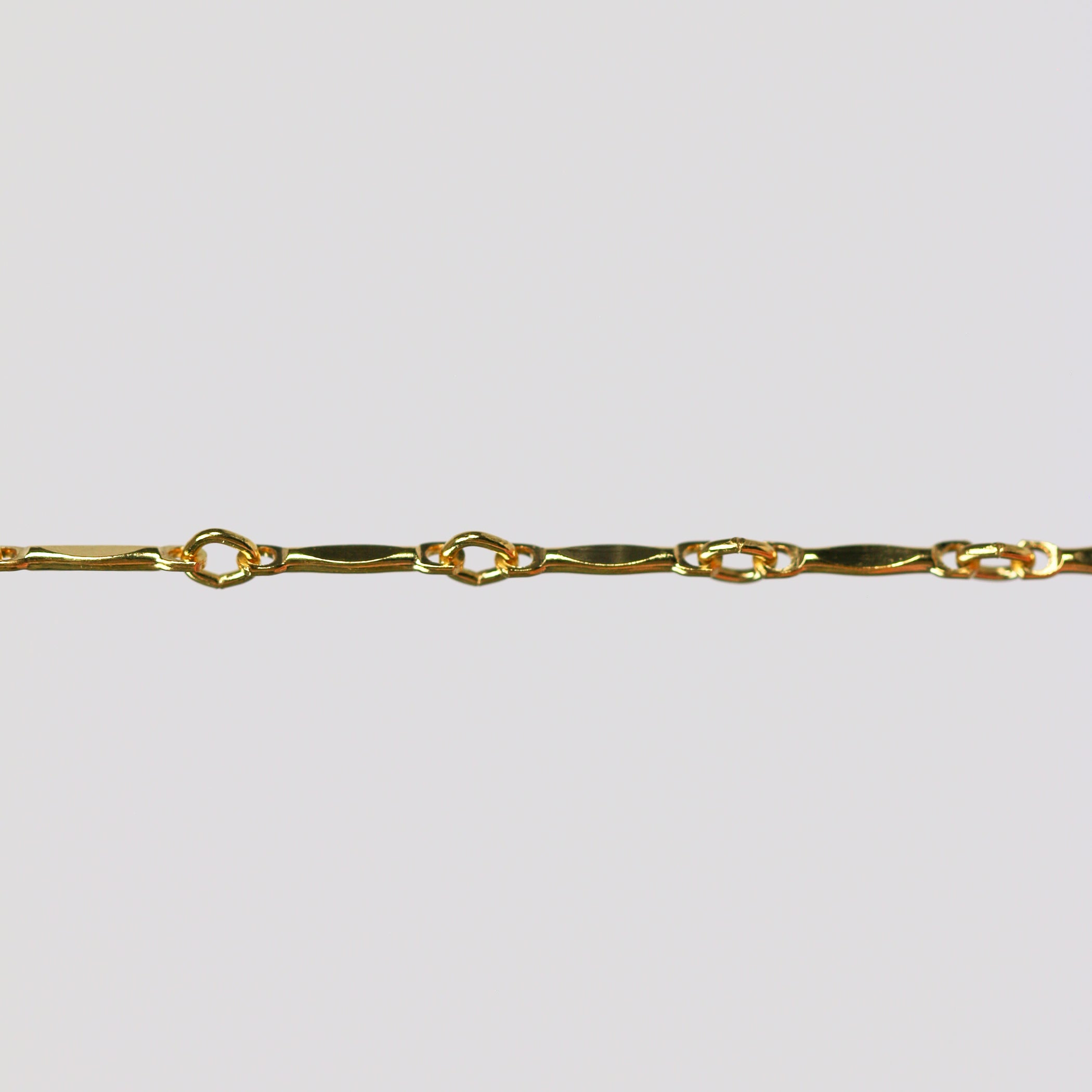 Brittany Permanent Jewelry Chain, Dapped Bar Design, Bar with Small Li ...