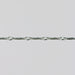 Silver dapped brittany chain close up on a light gray background.