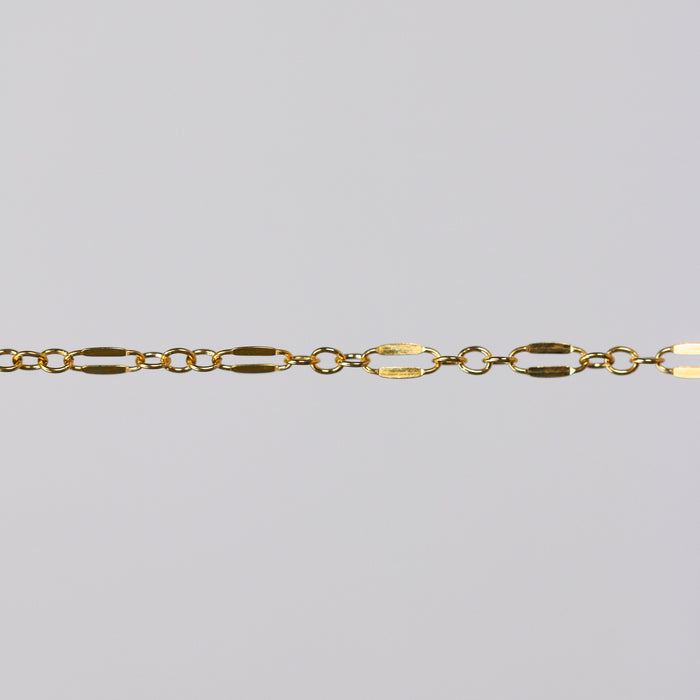 Gold dapped link chain for PJ on a light gray background