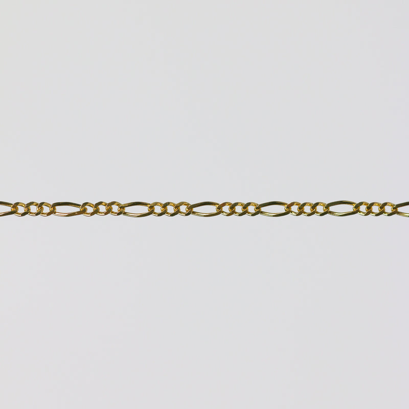 Charlie Permanent Jewelry Chain, Figaro Design, Lie Flat Links, Available in Gold Options and Sterling Silver