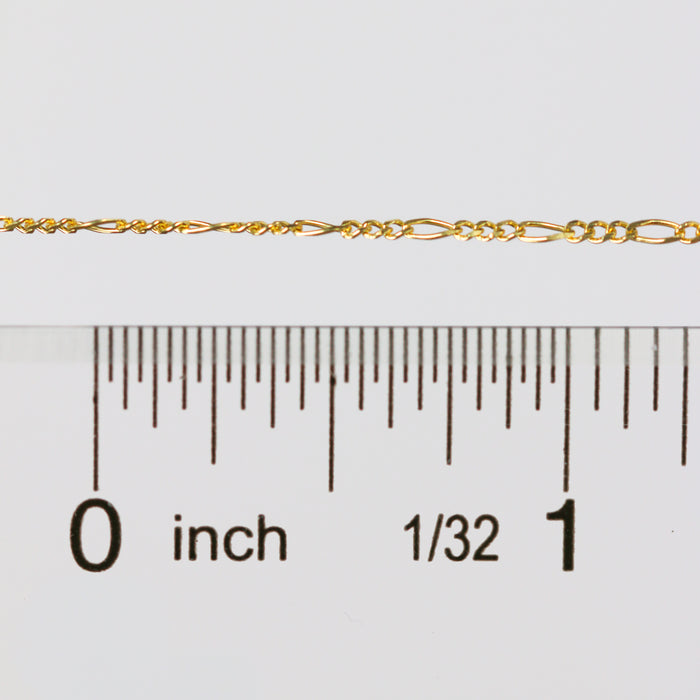 Charlie Permanent Jewelry Chain, Figaro Design, Lie Flat Links, Available in Gold Options and Sterling Silver