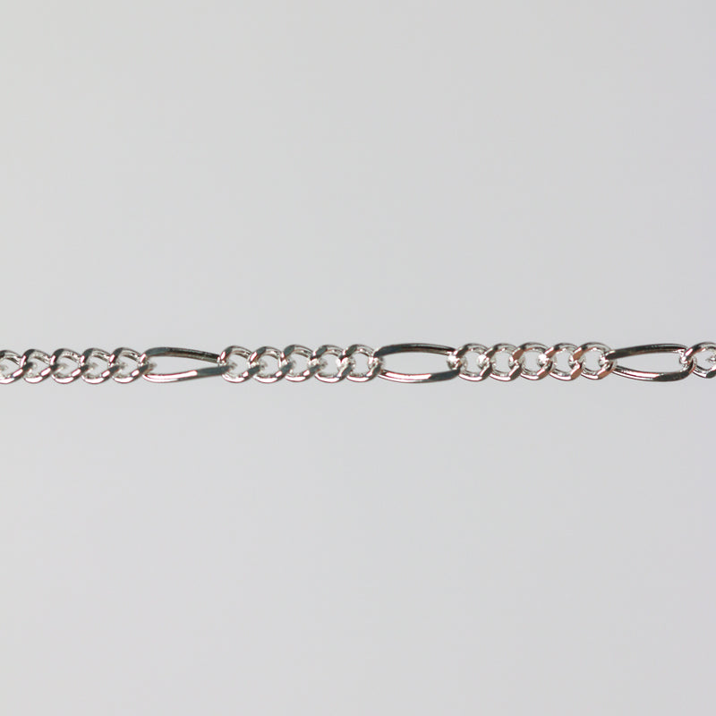 Charlie Permanent Jewelry Chain, Figaro Design, Lie Flat Links, Available in Gold Options and Sterling Silver