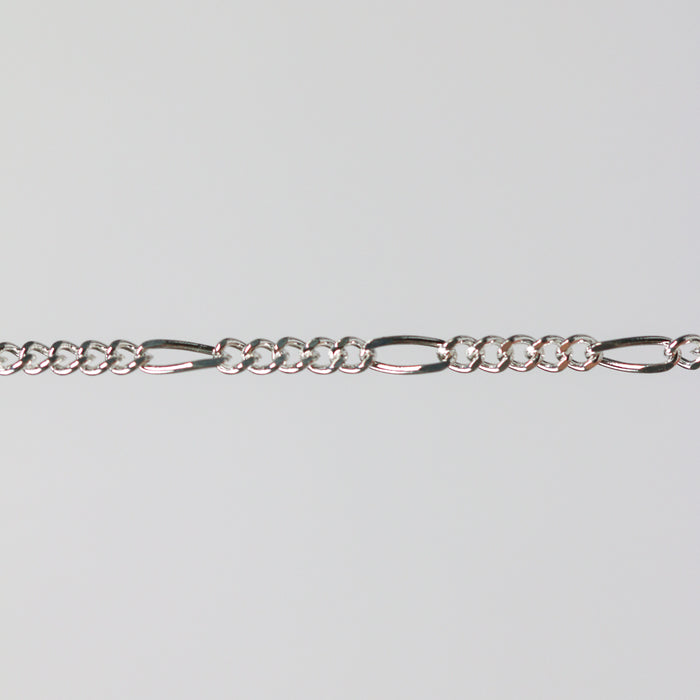Charlie Permanent Jewelry Chain, Figaro Design, Lie Flat Links, Available in Gold Options and Sterling Silver