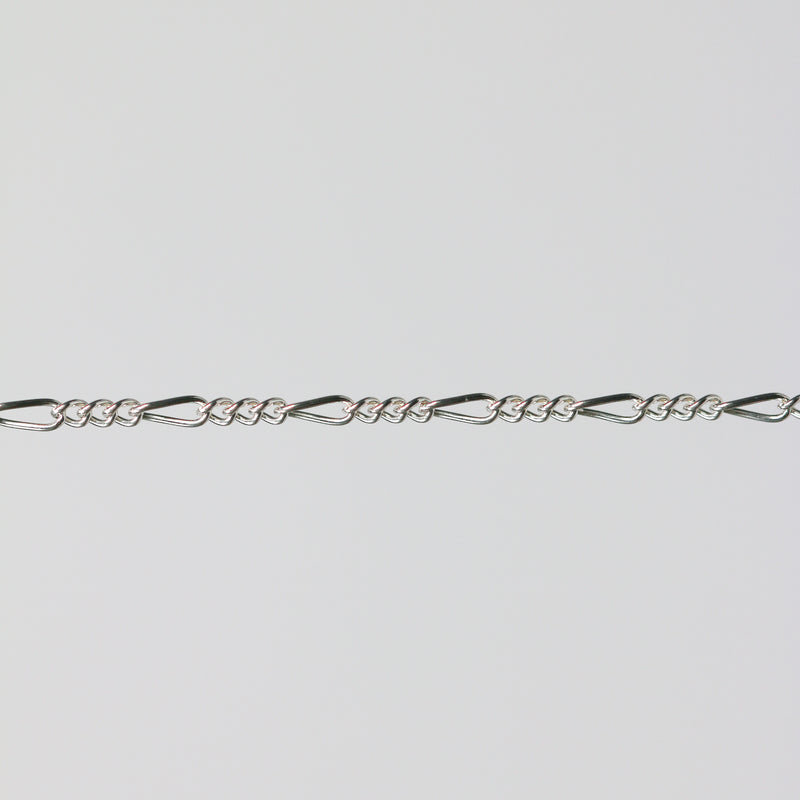 Charlie Permanent Jewelry Chain, Figaro Design, Lie Flat Links, Available in Gold Options and Sterling Silver