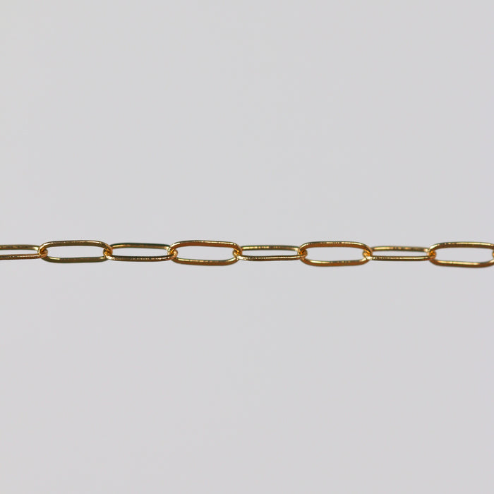 Chloe Permanent Jewelry Chain, Oval Cable Design, Flat Oval Links, Available in Gold Options and Silver
