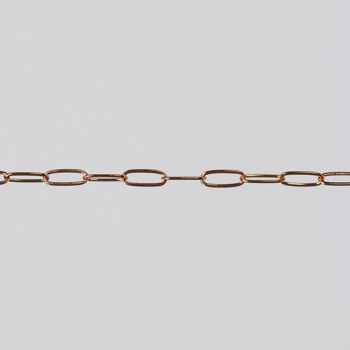 Chloe Permanent Jewelry Chain, Oval Cable Design, Flat Oval Links, Available in Gold Options and Silver