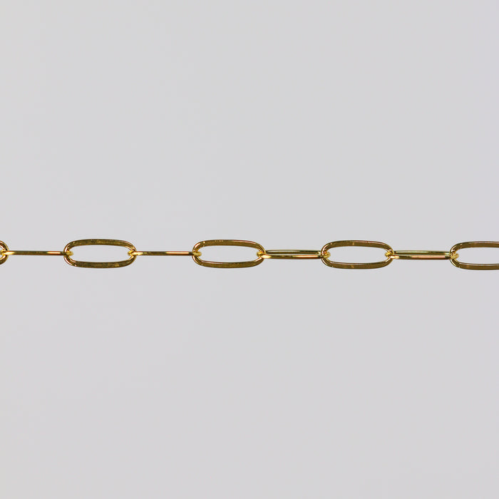 Chloe Permanent Jewelry Chain, Oval Cable Design, Flat Oval Links, Available in Gold Options and Silver