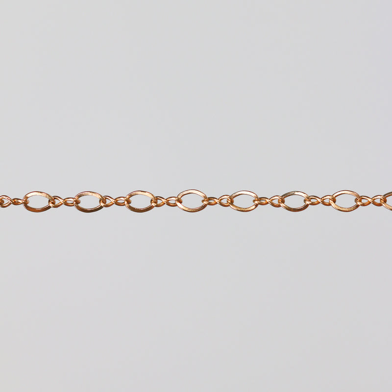 Yellow gold chain with twisted links to look like infinity symbols.