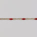 Gold chain with red enamel beaded blobs on it