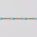 Gold chain with blue turquoise enamel on a light gray background