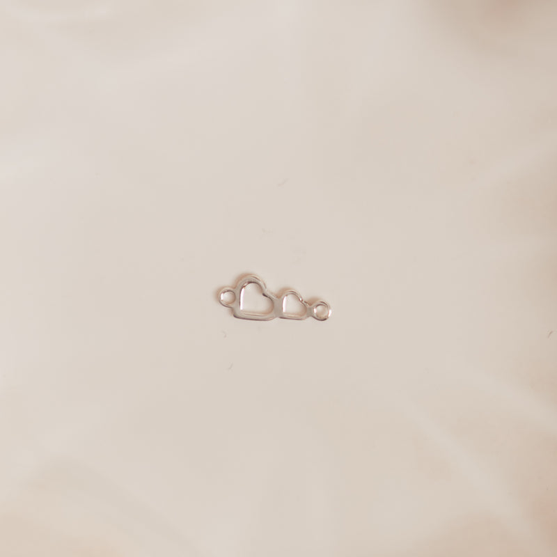 Double Heart Auburn Connectors | 4 Pack | 14K Gold Filled Yellow and .925 Sterling Silver