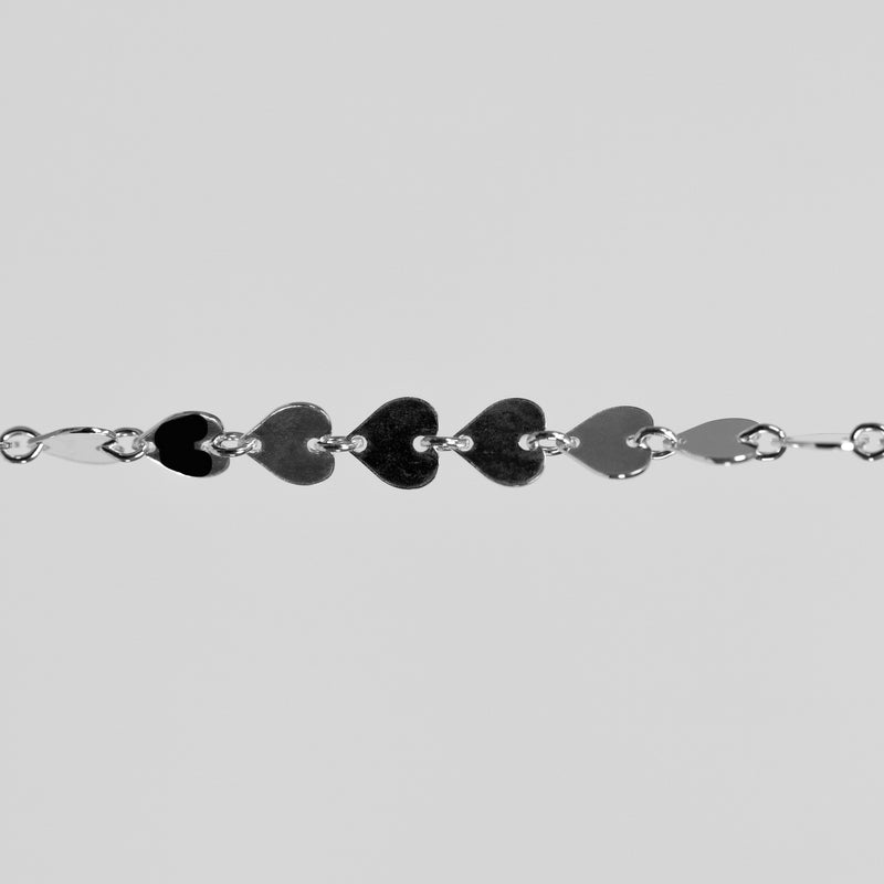 Diana Permanent Jewelry Chain, Continuous Heart Design, Available in Sterling Silver