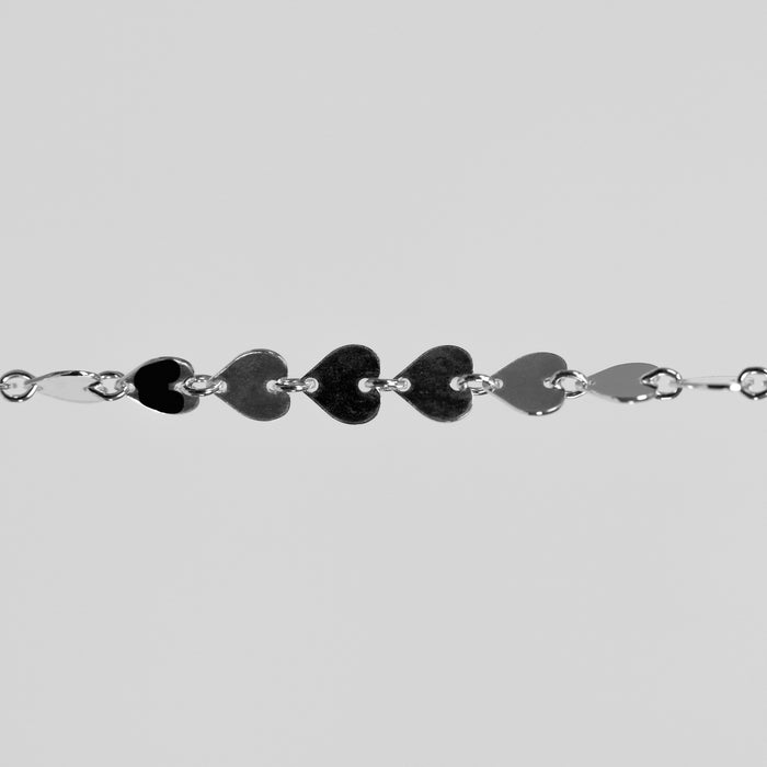 Diana Permanent Jewelry Chain, Continuous Heart Design, Available in Sterling Silver