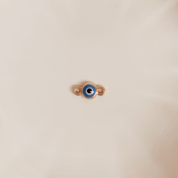 Evil Eye Design Auburn Connectors | 4 Pack | 14K Gold Filled Yellow and .925 Sterling Silver