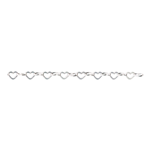 Sterling silver permanent jewelry chain. This chain is made of heart shaped links.