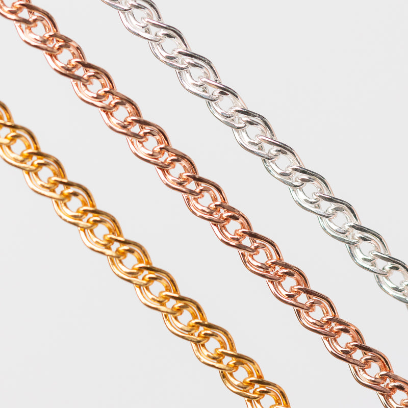 Eve Permanent Jewelry Chain, Flat Nonna Mother & Child, Available in Sterling Silver and Gold Filled