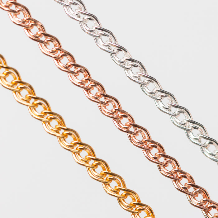 Eve Permanent Jewelry Chain, Flat Nonna Mother & Child, Available in Sterling Silver and Gold Filled