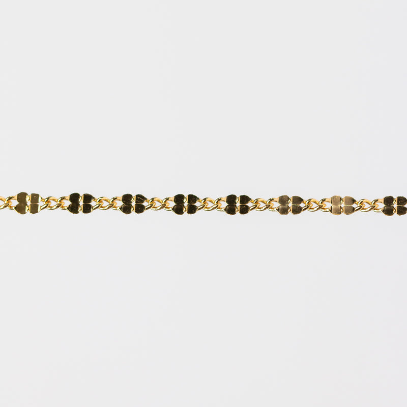 Fern Permanent Jewelry Chain, Figaro Design with Plated Texture, Available in Sterling Silver and Gold