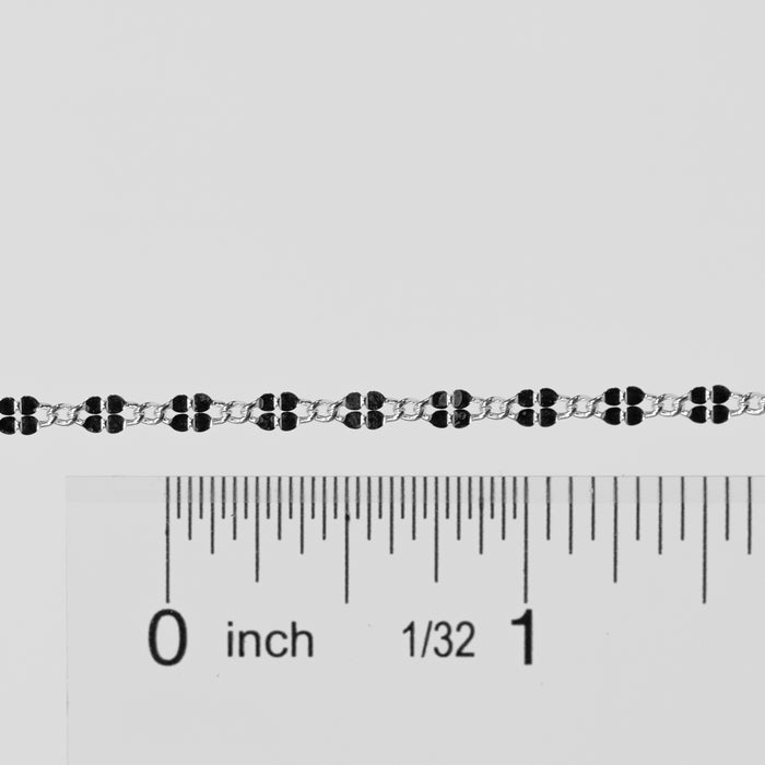 Fern Permanent Jewelry Chain, Figaro Design with Plated Texture, Available in Sterling Silver