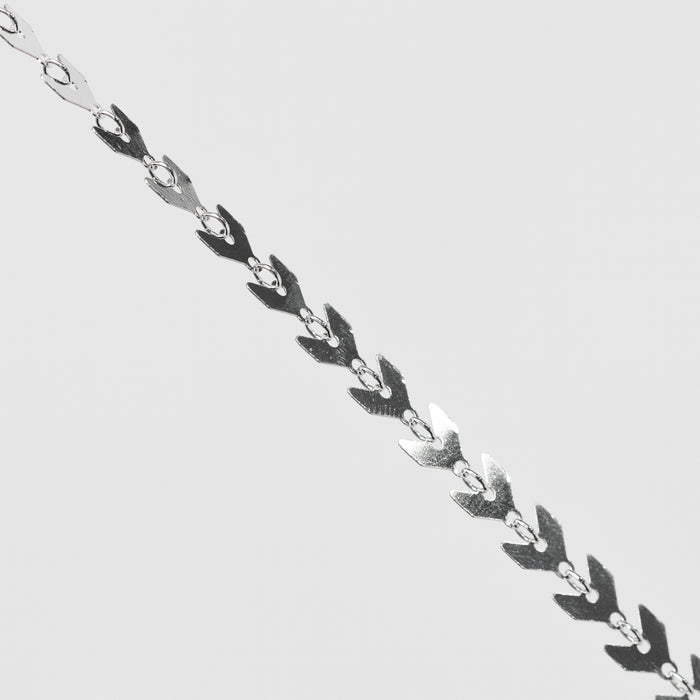 Fiona Permanent Jewelry Chain, Continuous Arrow Elements, Available in Sterling Silver