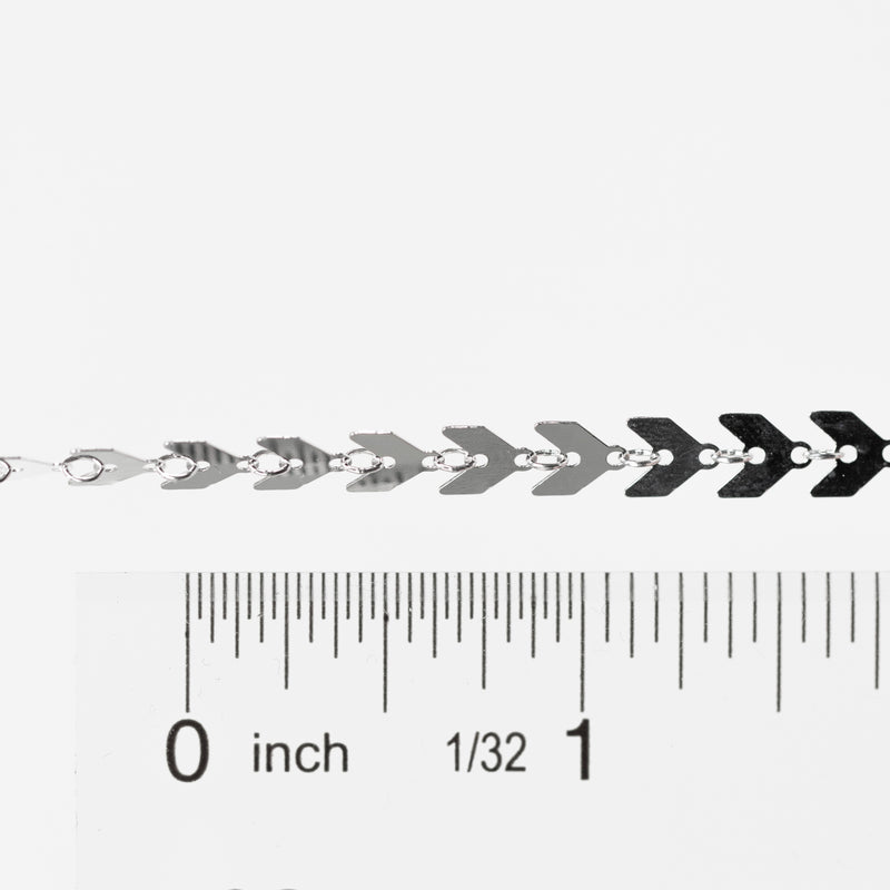 Fiona Permanent Jewelry Chain, Continuous Arrow Elements, Available in Sterling Silver
