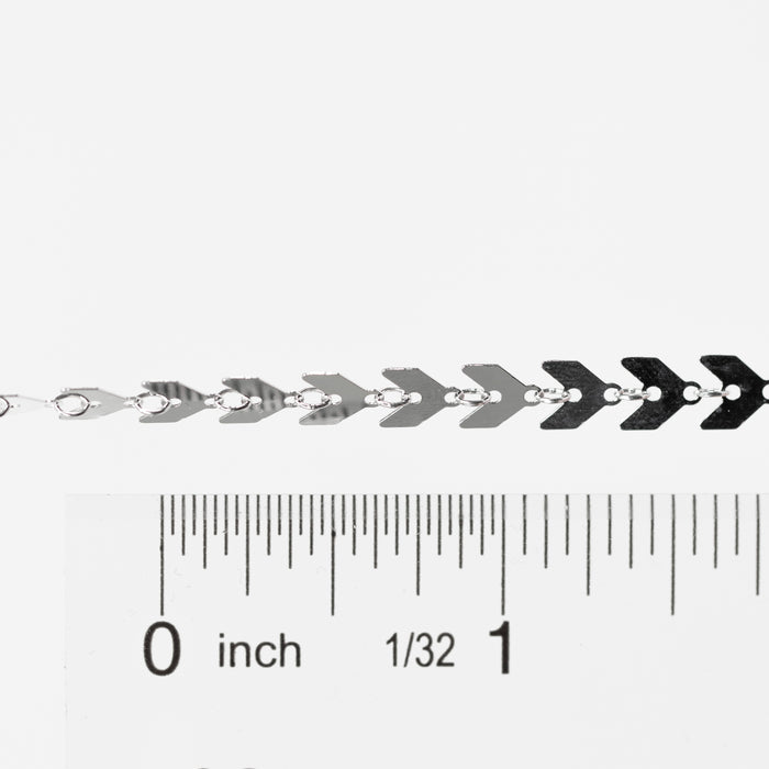 Fiona Permanent Jewelry Chain, Continuous Arrow Elements, Available in Sterling Silver