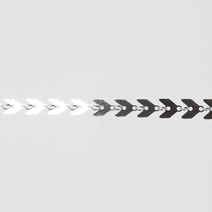 Fiona Permanent Jewelry Chain, Continuous Arrow Elements, Available in Sterling Silver